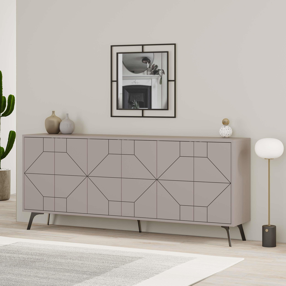 Decortie Dune 6 Door Mocha Grey Console Table Image 5
