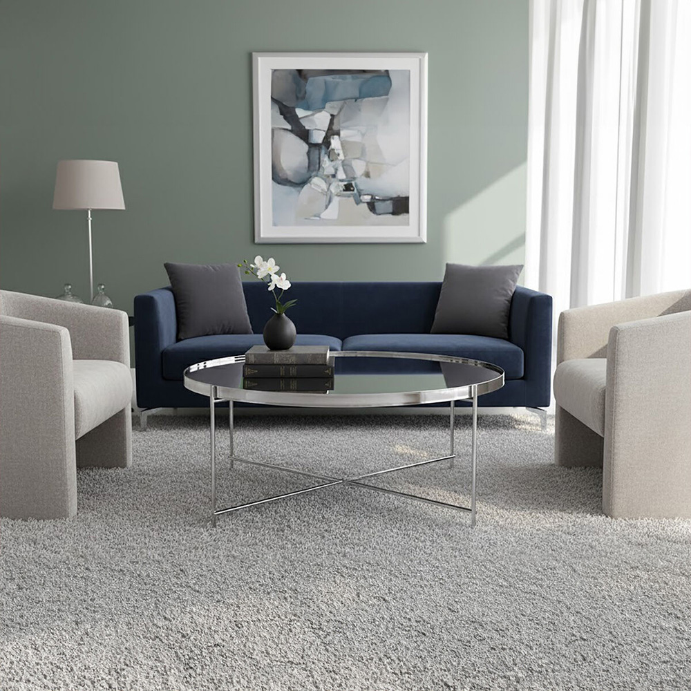 Premier Housewares Allure Silver Coffee Table with Mirrored Top Image 4