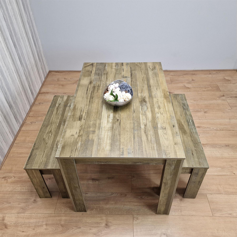 Portland 4 Seater Rustic Effect Dining Set Image 6