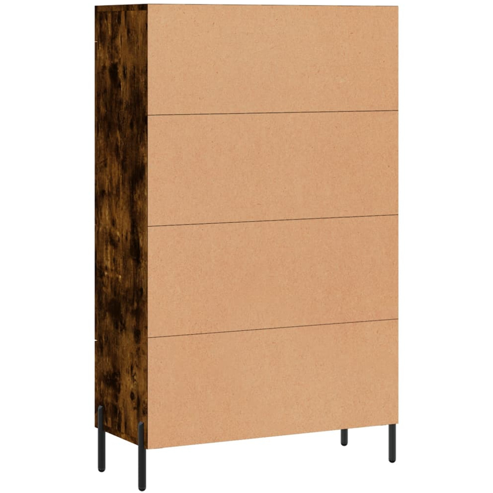vidaXL 2 Glass Door Single Drawer Smoked Oak Highboard Image 8