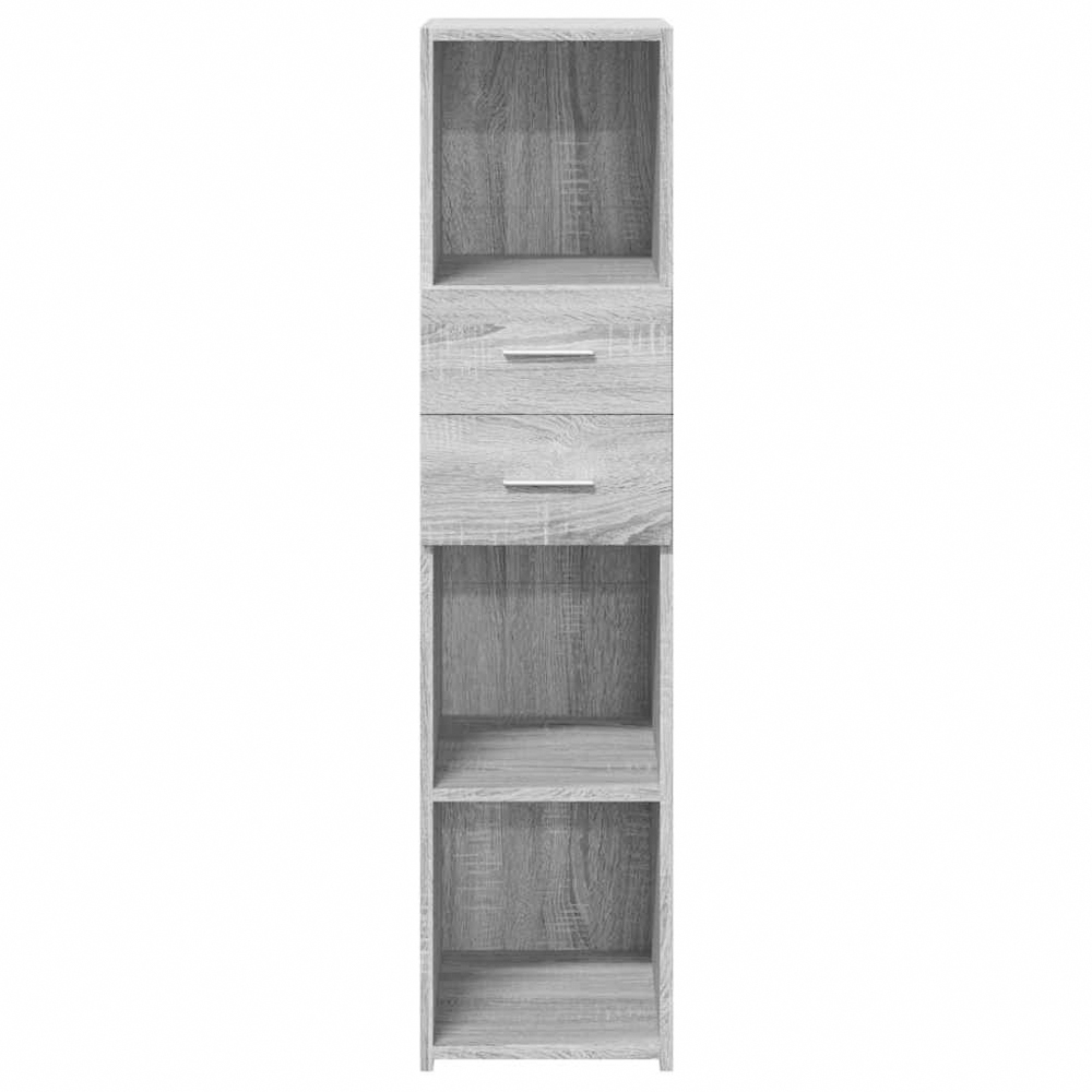 vidaXL 2 Drawer 3 Shelf Grey Sonoma Highboard Image 4
