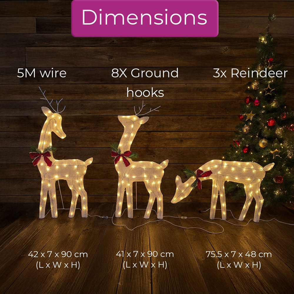 Neo 3 Piece 210 Dual LED Lighted Reindeer Christmas Decoration Image 8