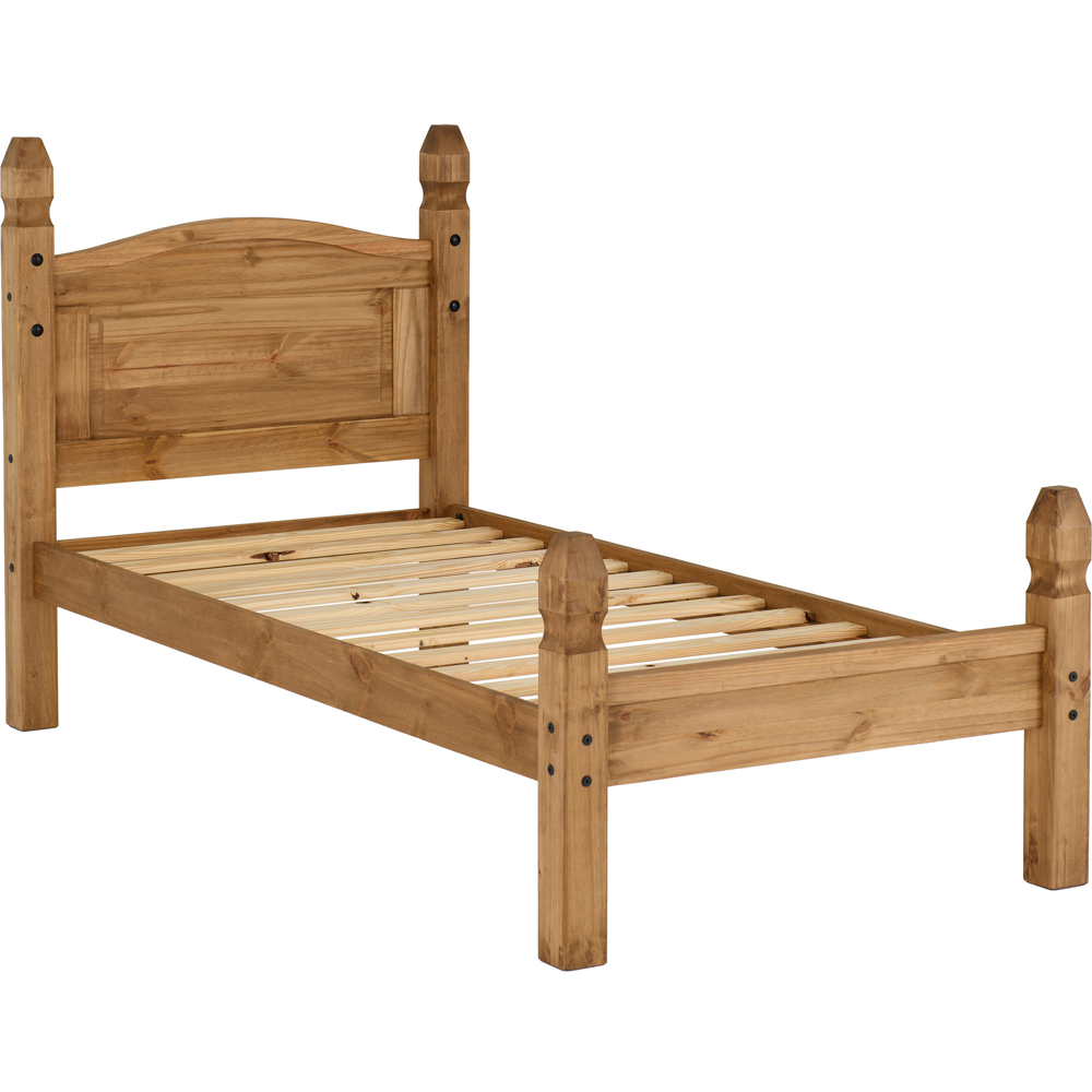 Seconique Corona Single Distressed Waxed Pine Low End Bed Image 2