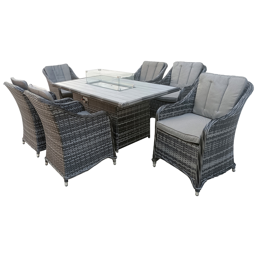 Furniture One 6 Seater Rattan Fire Pit Garden Furniture Image 4