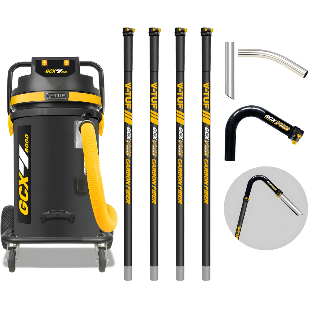 V-TUF GCX8000 Wet and Dry Industrial Vacuum Cleaner 3500W with GCX Pro Gutter Cleaning Kit 20ft Image