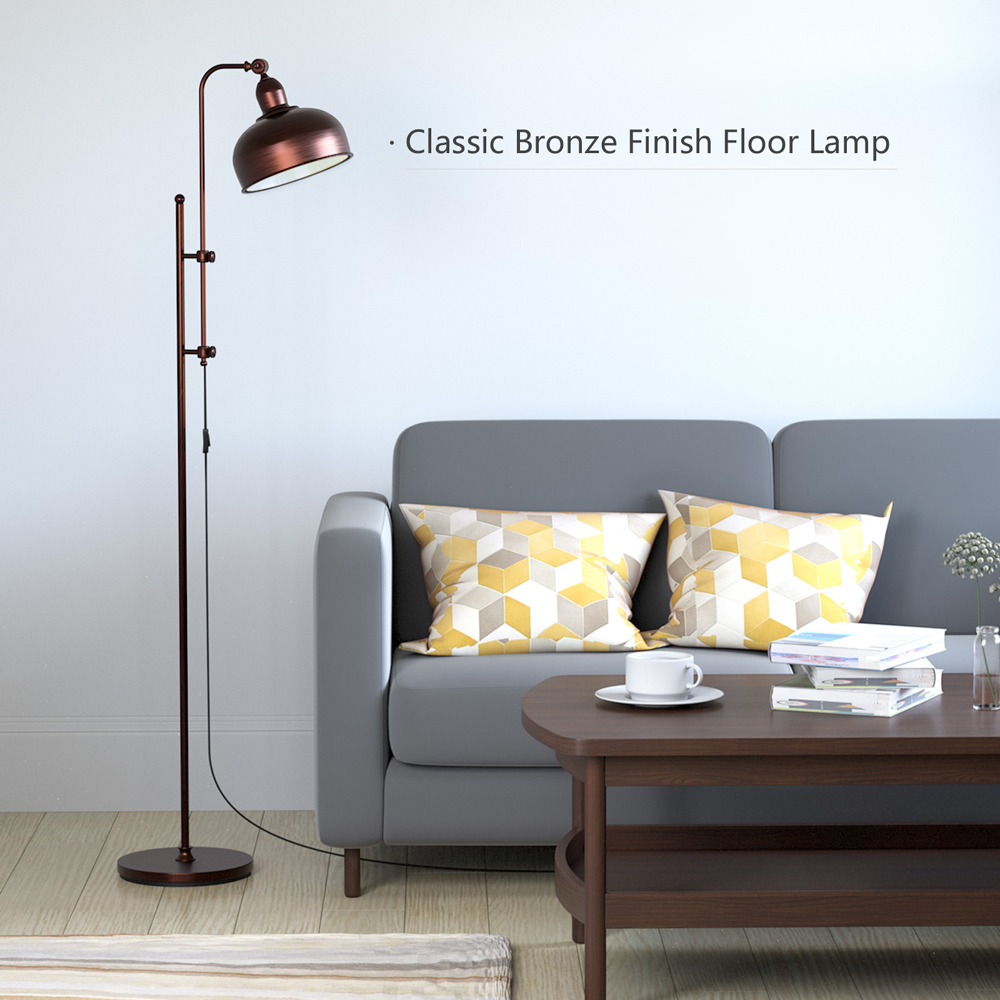 Costway Height Adjustable Industrial Floor Lamp Image 7