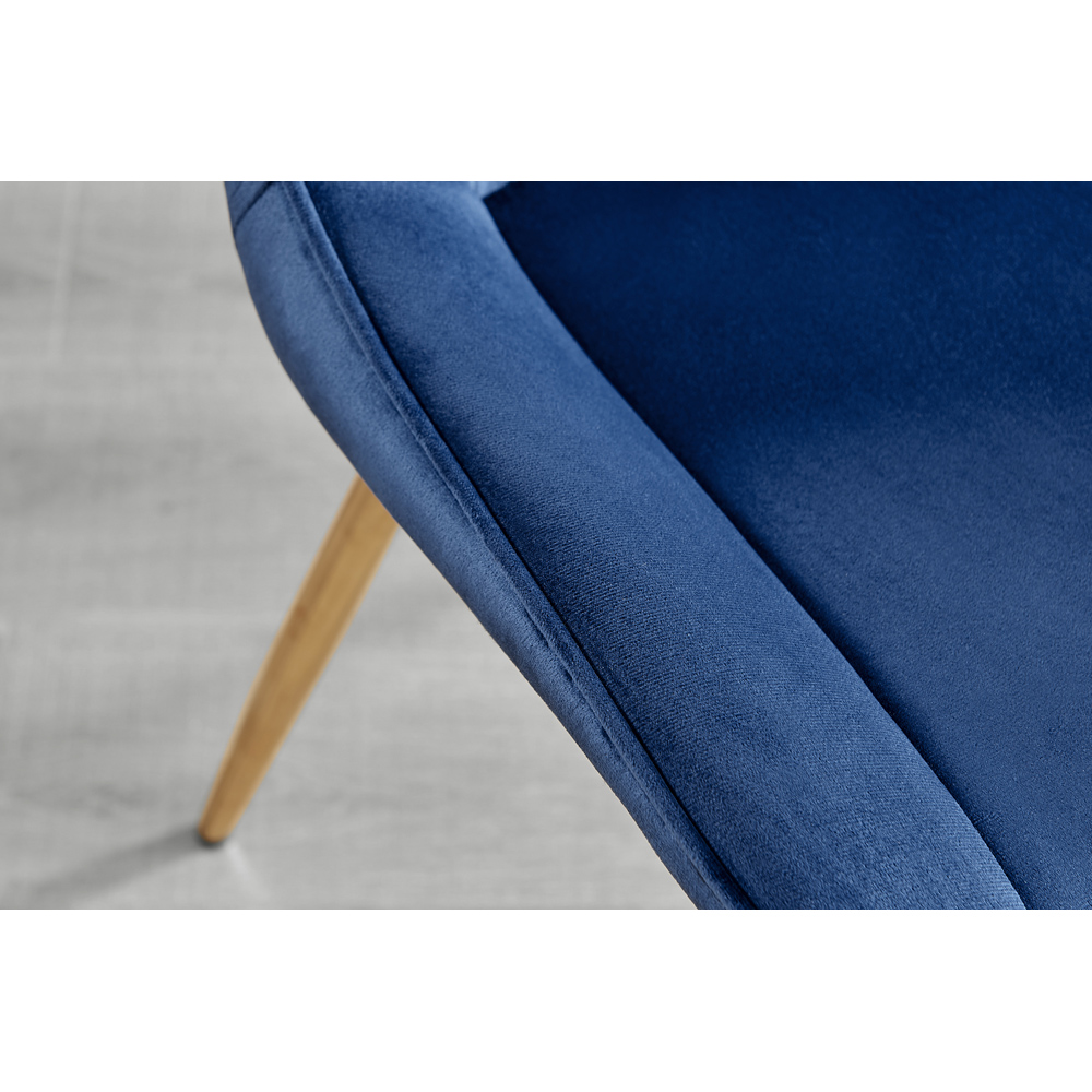 Furniturebox Cesano Set of 2 Navy Blue and Gold Velvet Dining Chair Image 7
