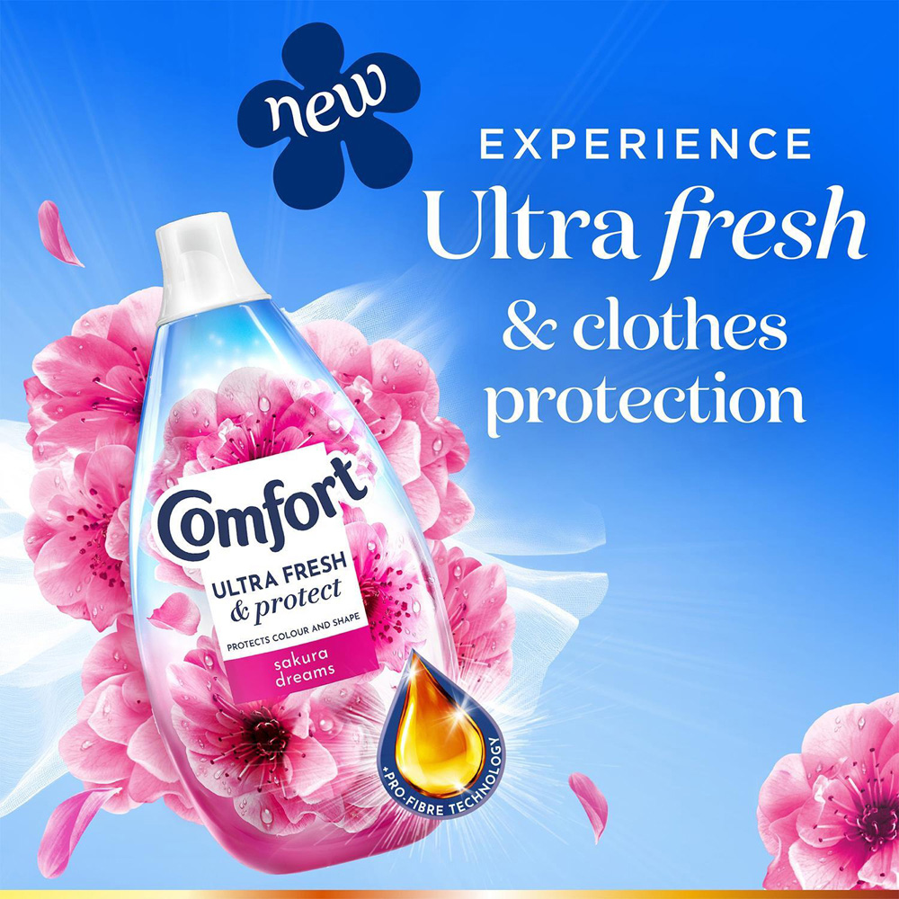 Comfort Ultra Fresh and Protect Sakura Dreams Fabric Conditioner 58 Washes 870ml 6 Pack Image 8