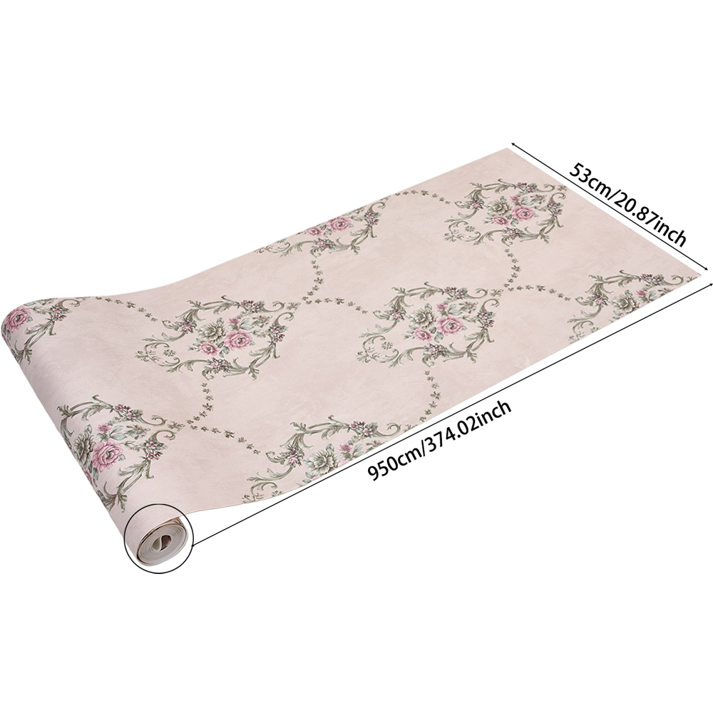 Living and Home Floral Pattern Rectangle 3D Embossed Dusty Rose Non-Pasted Wallpaper Image 8