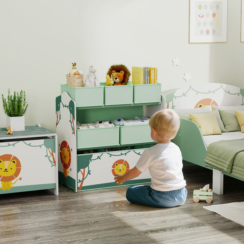 AIYAPLAY 3 Tier Green Kids Storage Shelf Image 4