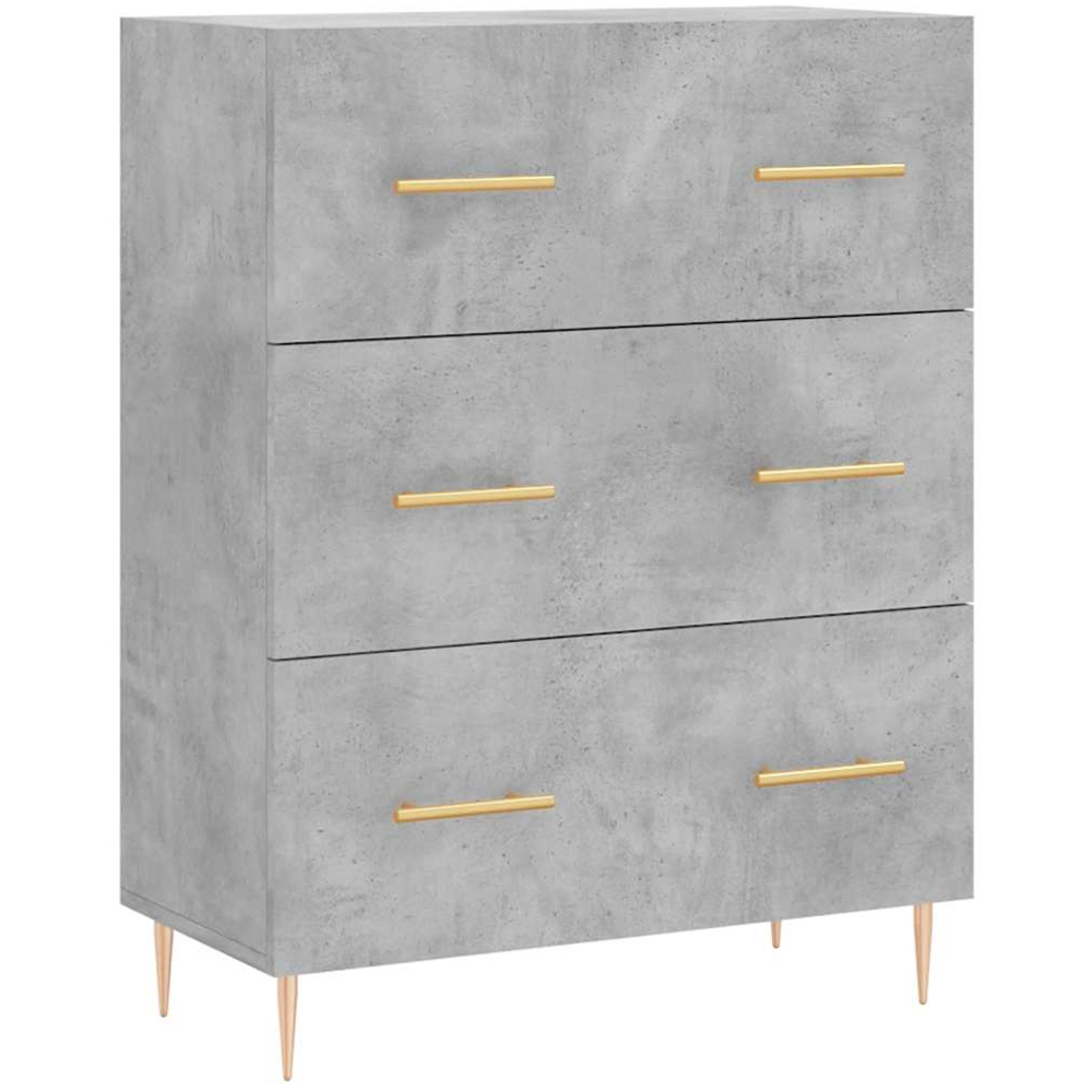 vidaXL 3 Drawer 3 Shelf Concrete Grey Highboard Image 7