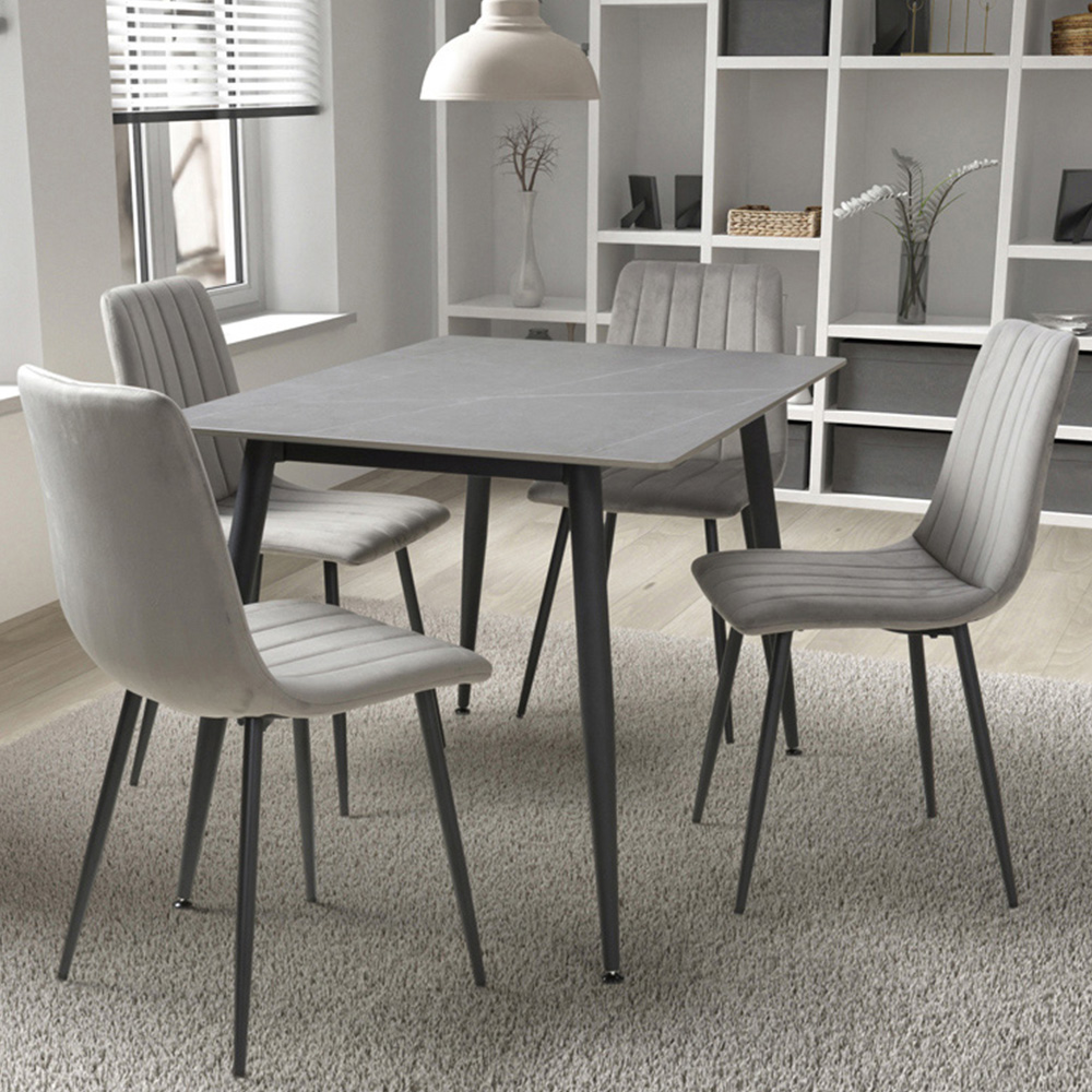 Monaco 4 Seater Dining Table Grey Image 7