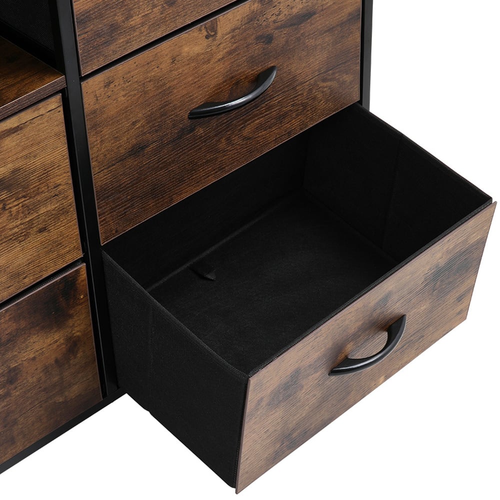 H&O Direct 6 Drawer 2 Shelf Retro Style Storage Cabinet Image 4
