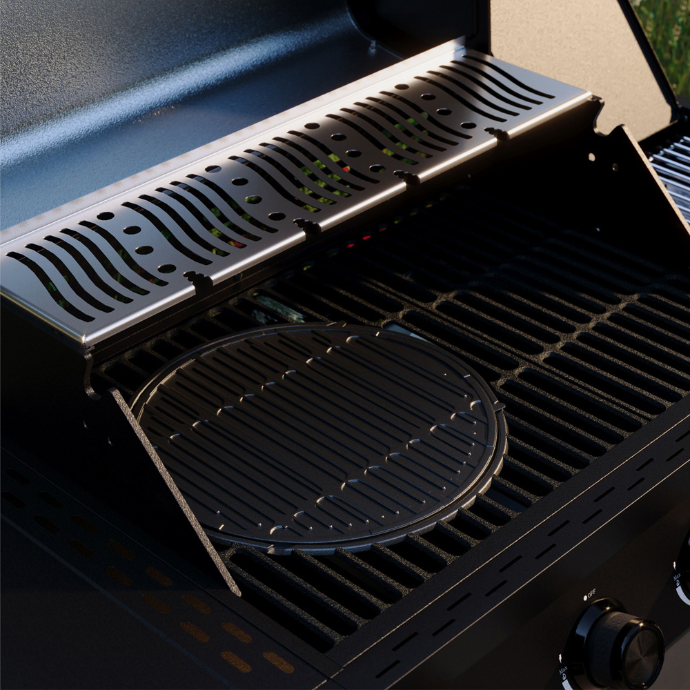 Ottimo Pro 380 4 Burner Matt Grey Gas BBQ with Side Burner and Storage Cabinet Image 6