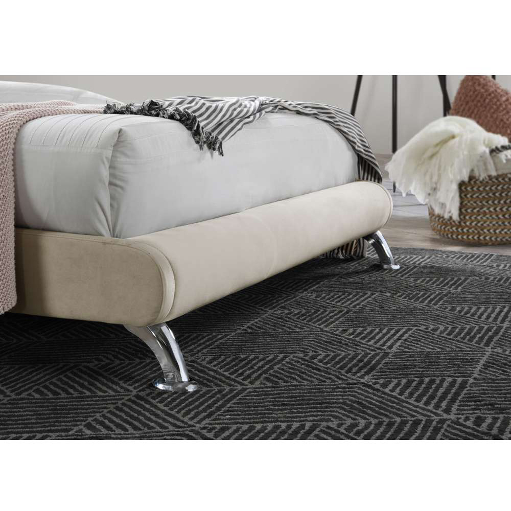 Hemlock Small Double Warm Stone Velvet Bed Frame Image 5