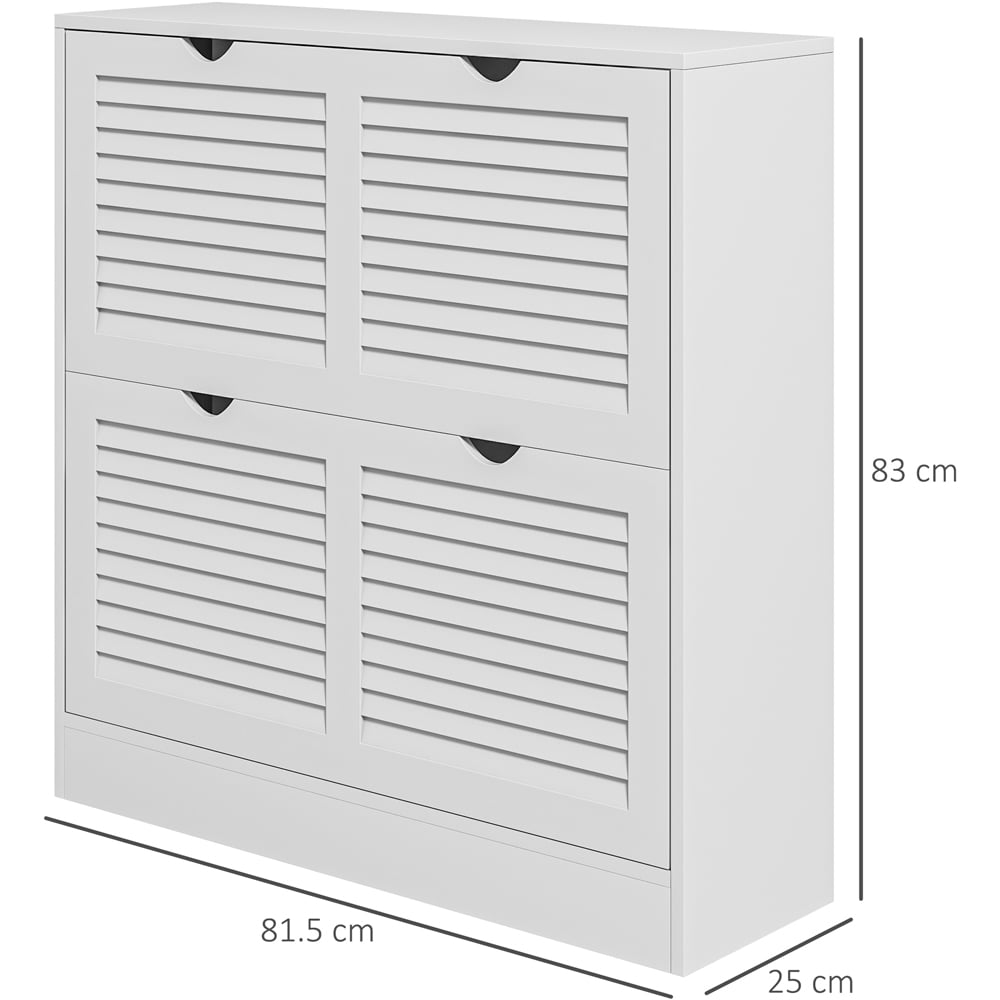 HOMCOM 2 Drawer White Slim Shoe Storage Cabinet Image 9