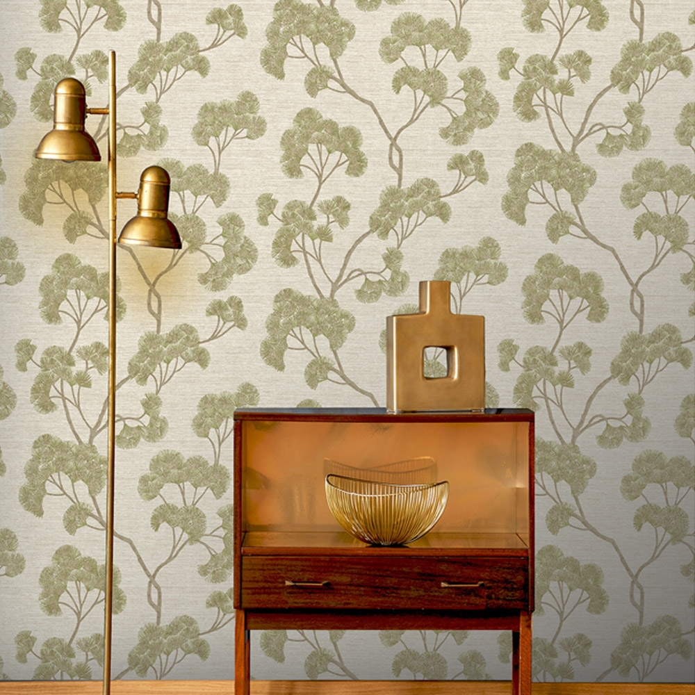 Rasch Ginkgo Green Wallpaper Image 4