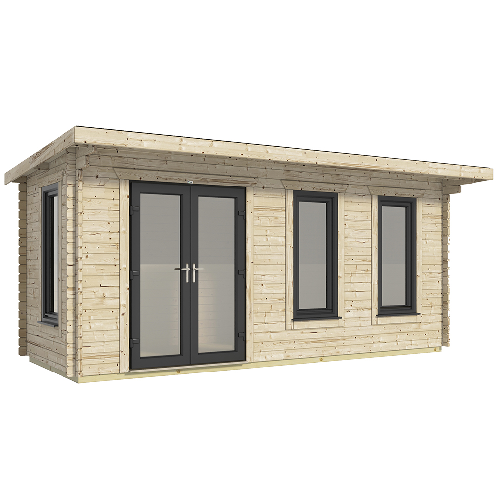 Power Sheds 20 x 8ft Left Double Door Pent Log Cabin Image 1