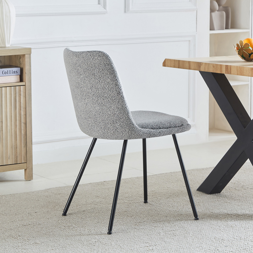 Artemis Home Lecce Set of 2 Light Grey Dining Chairs Image 4