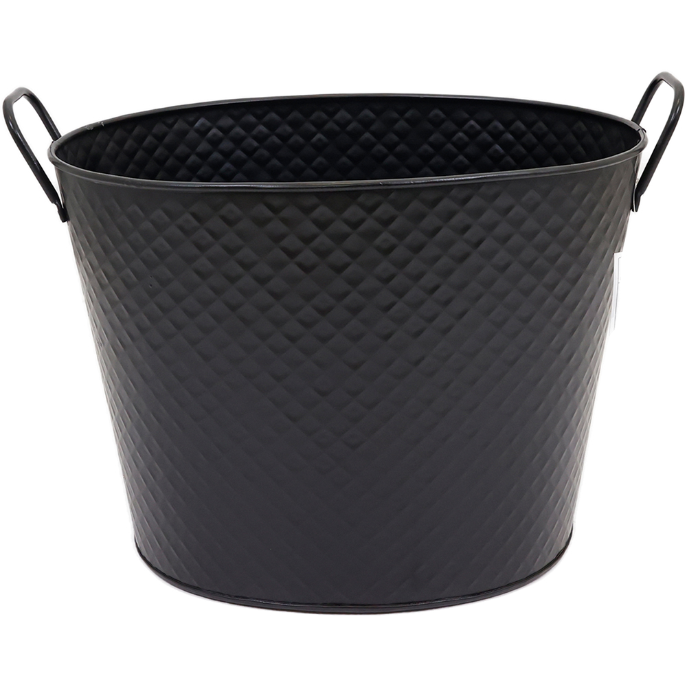 Charles Bentley Small Black Diamond Embossed Oval Bucket Image 1