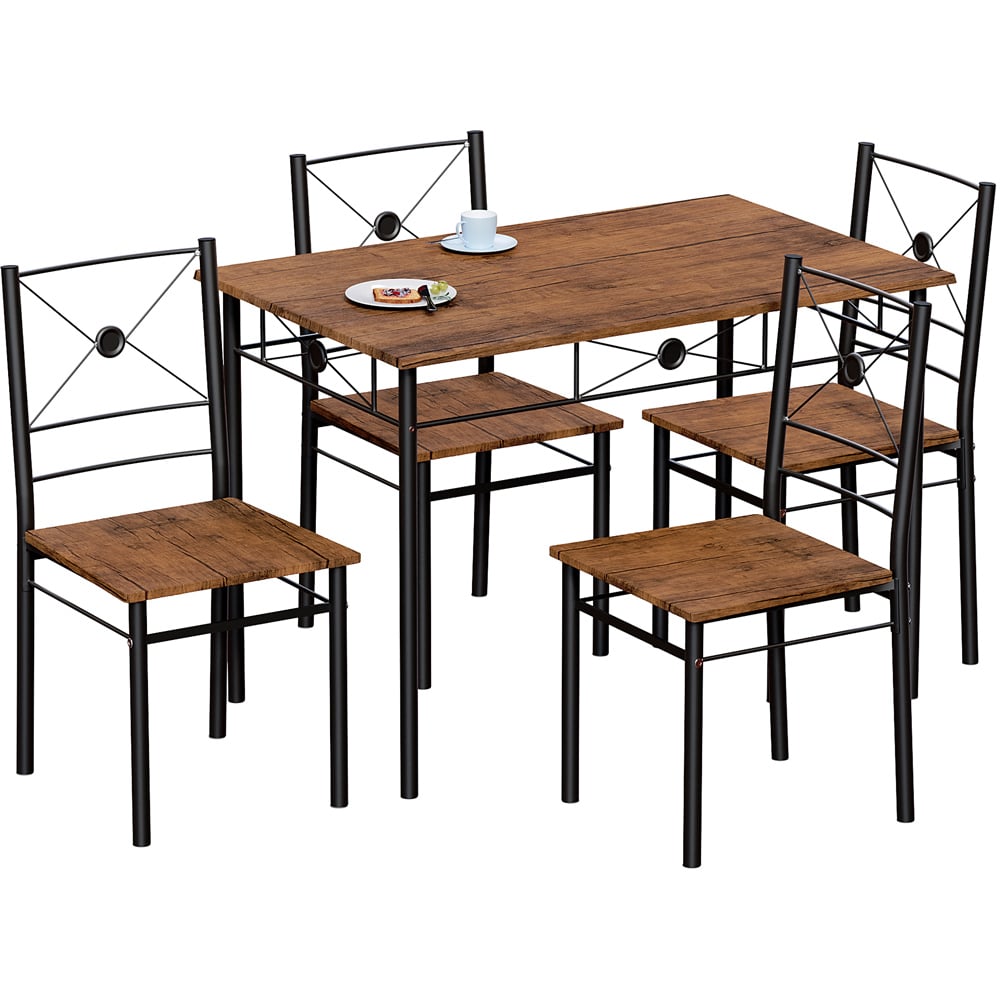 Vida Designs Roslyn 4 Seater Dining Set Dark Wood Image 2