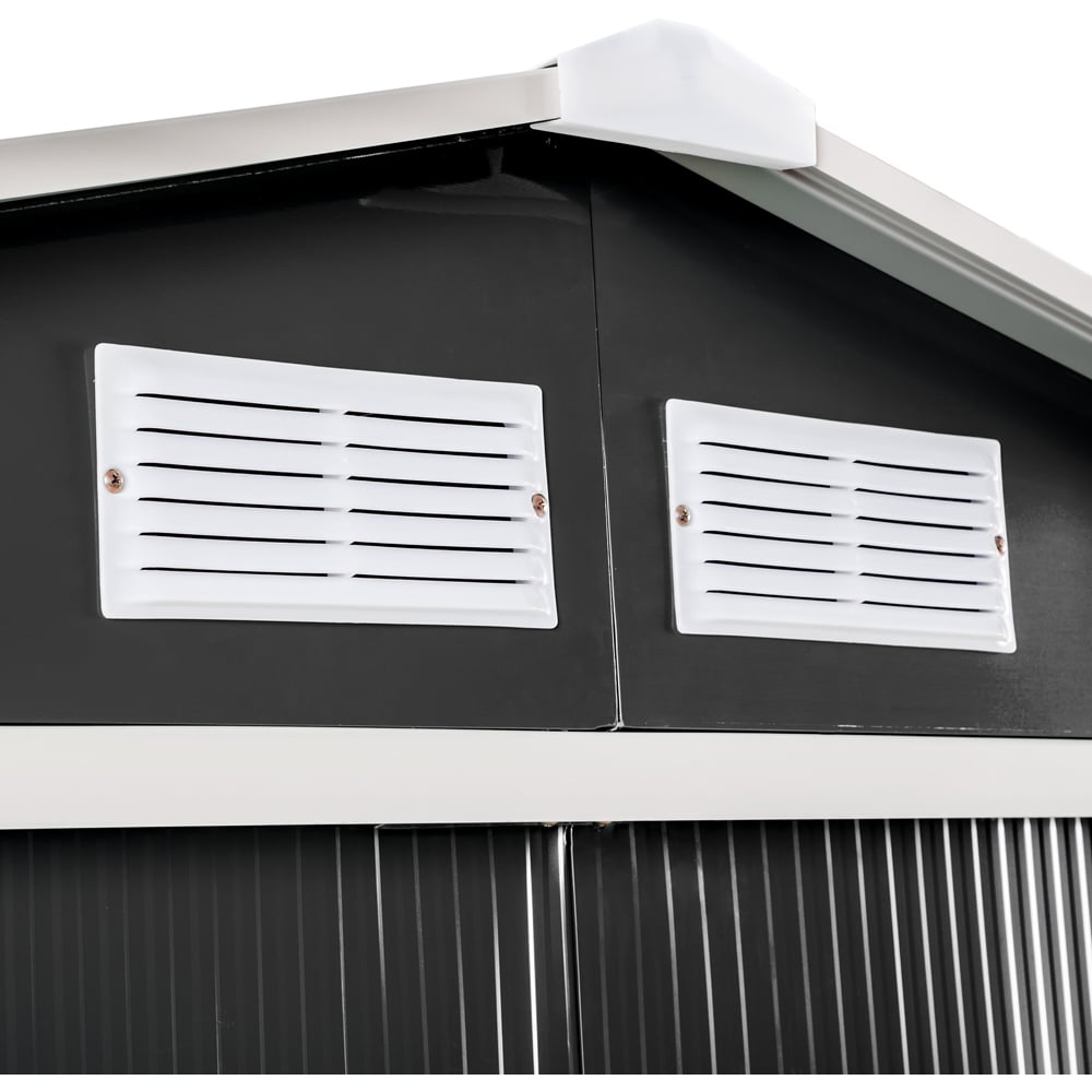 tectake Grey and White Gable Roof Shed Image 5