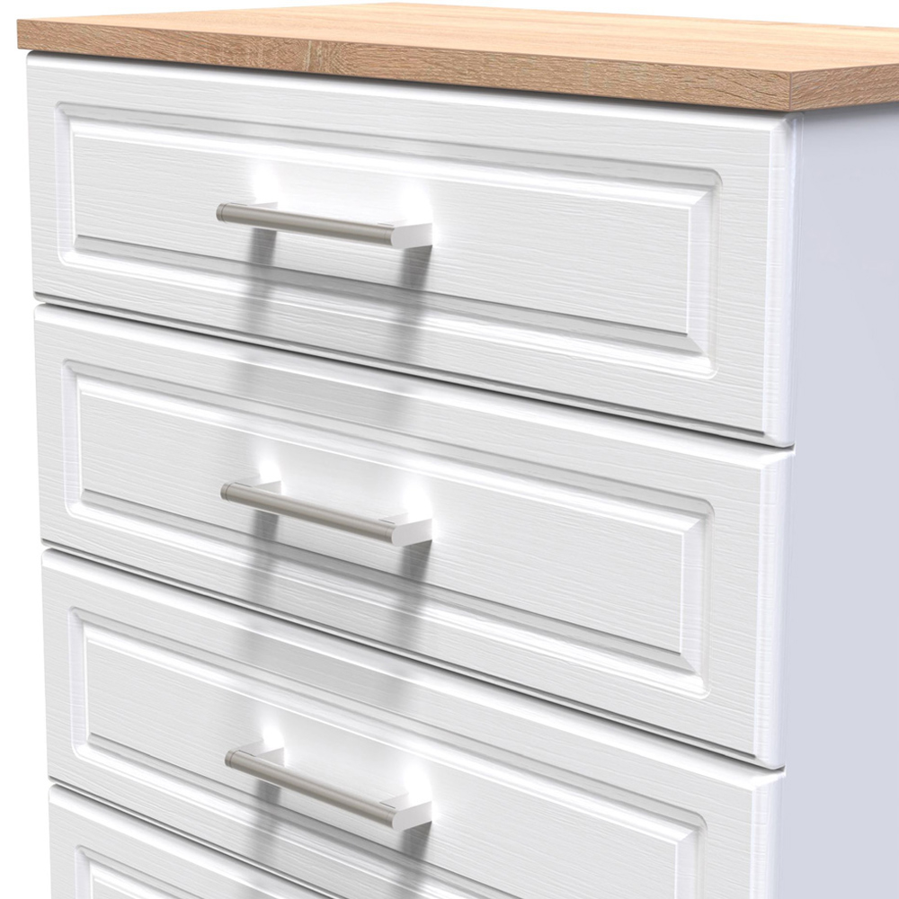 Crowndale Kent 5 Drawer White Ash and Modern Oak Chest of Drawers Ready Assembled Image 5