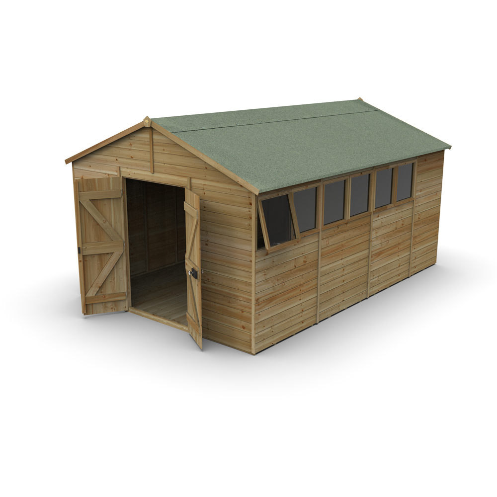 Forest Garden Timberdale 10 x 15ft Single Opening Apex Shed Image 3