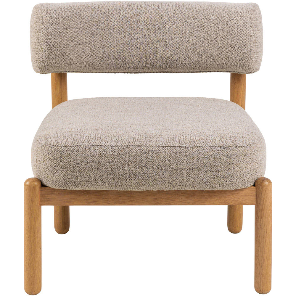 Florence Burley Oak and Beige Fabric Lounge Chair Image 3