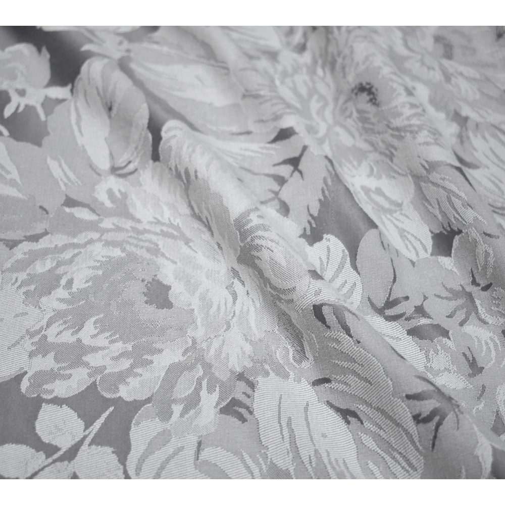 Sweet Dreams Ascot Double Silver Floral Bouquets and Trailing Leaves Woven Jacquard Duvet Cover Set Image 3