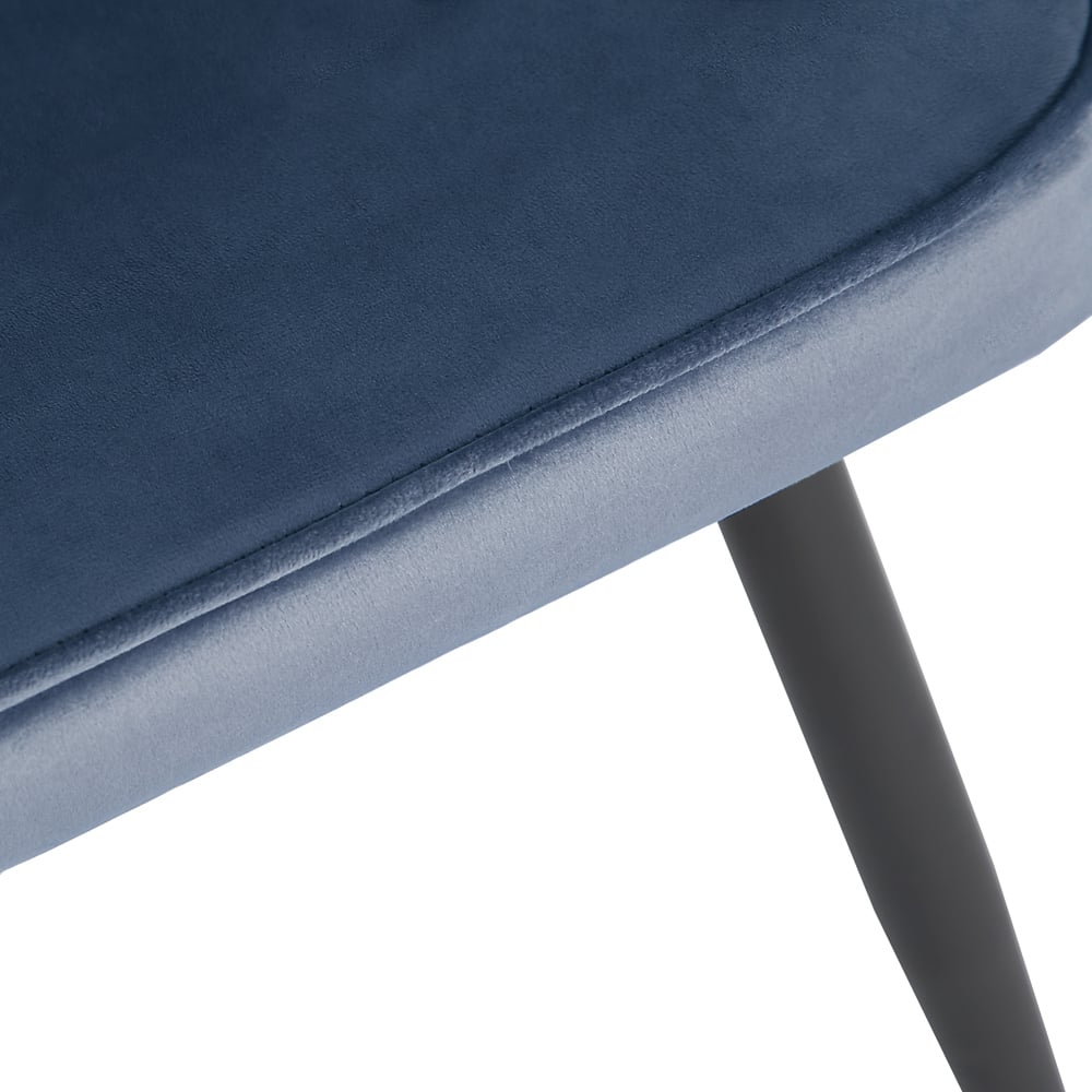 Metis Set of 2 Dark Blue Velvet Dining Chair Image 6
