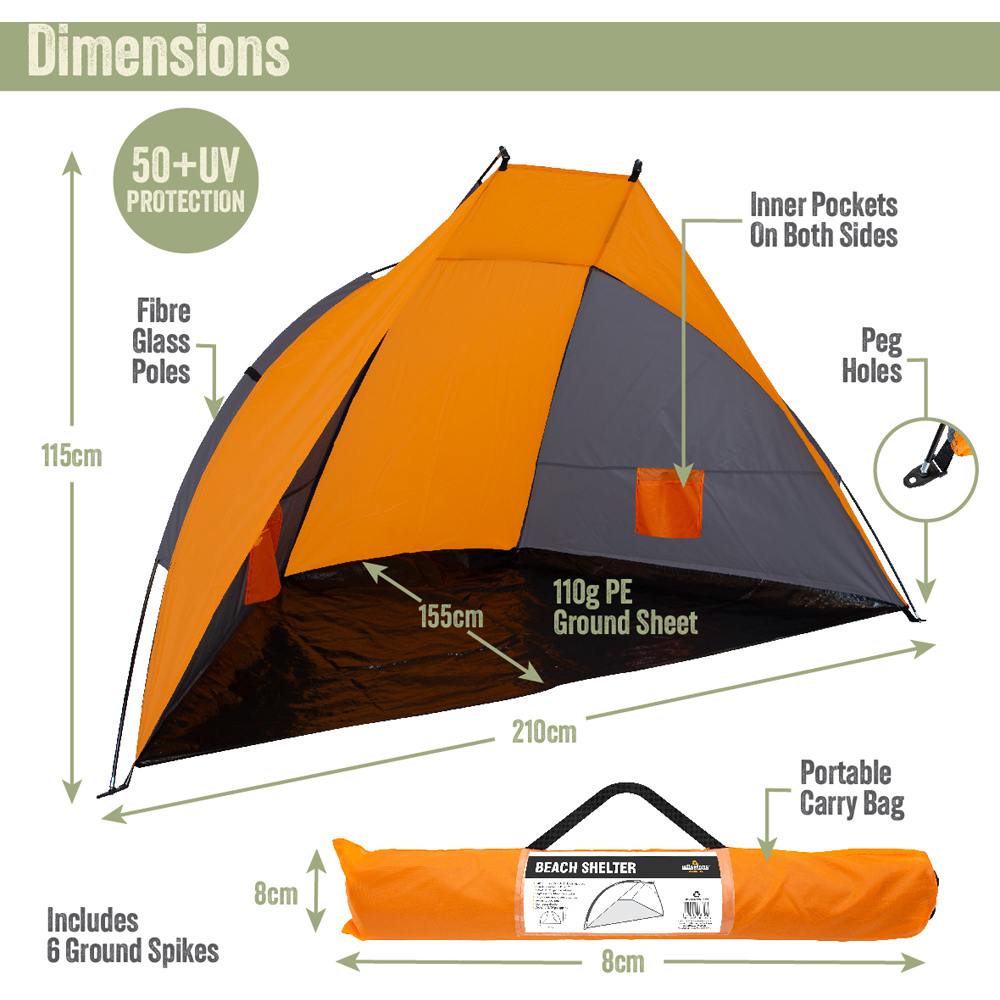 Milestone Camping UV50+ Protection Beach Shelter Image 9