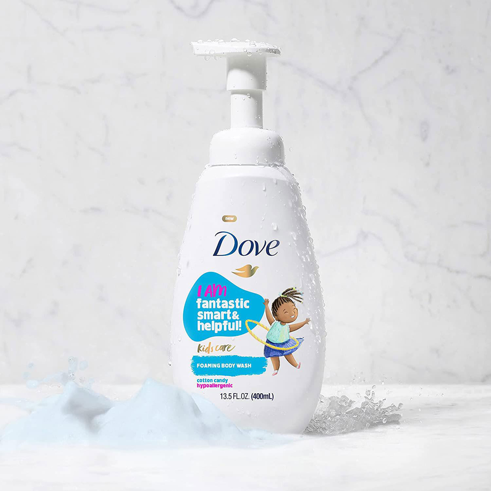 Dove Kids Care Cotton Candy Hypoallergenic Foaming Body Wash 400ml 8 Pack Image 2