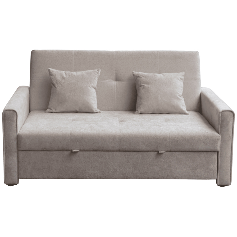 Home Source Charleston 3 Seater Beige Velvet Sofa Bed Image 4