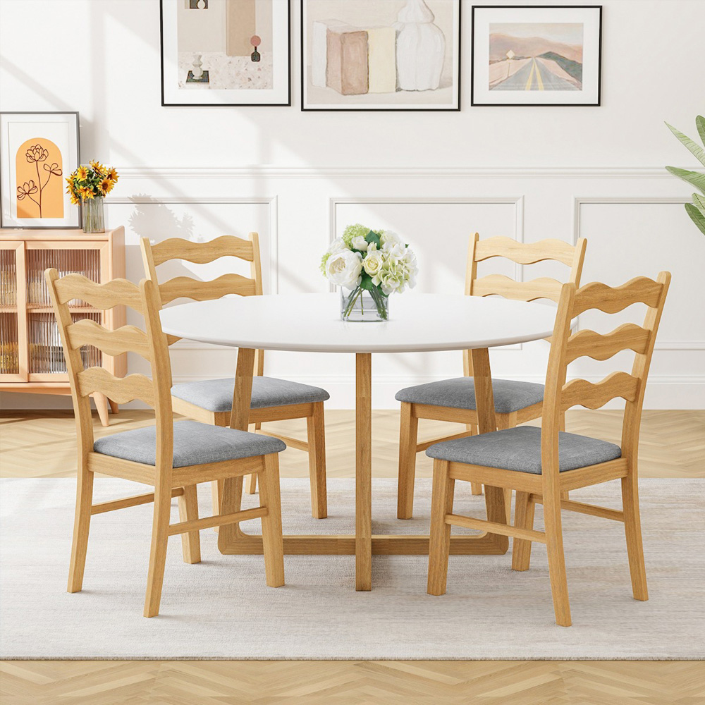 Costway Set of 2 Natural Dining Chair Image 4