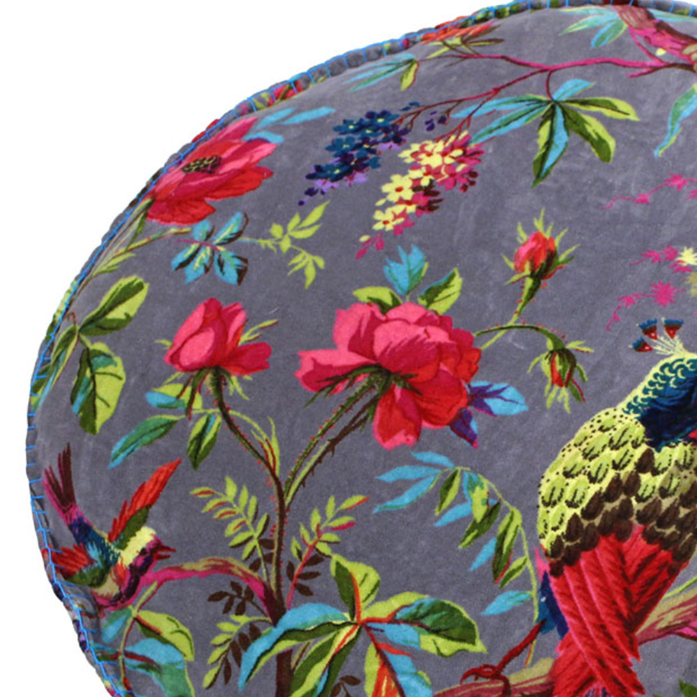Paoletti Paradise Mink Velvet Round Cushion Image 2