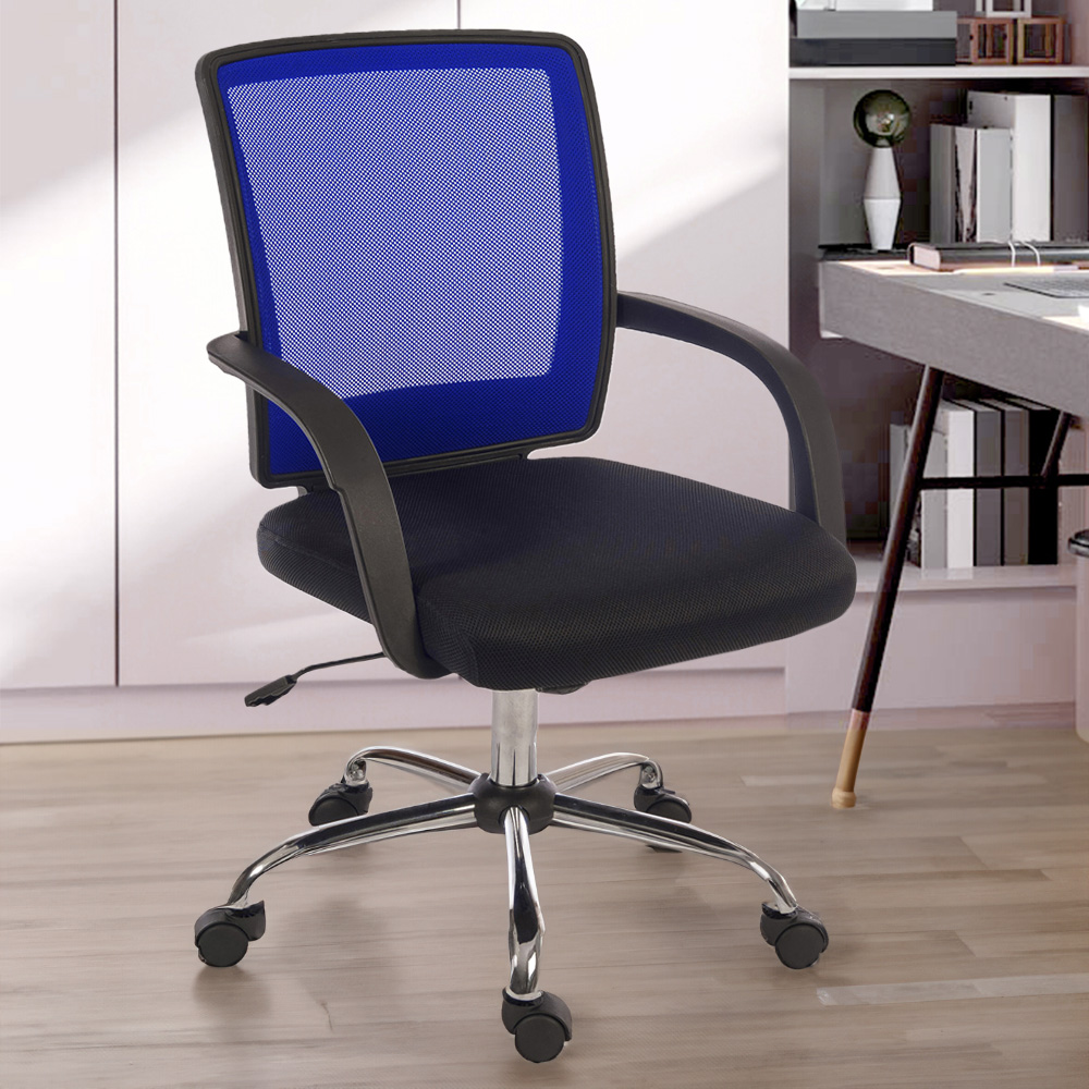 Teknik Star Blue and Black Mesh Swivel Office Chair Image 1
