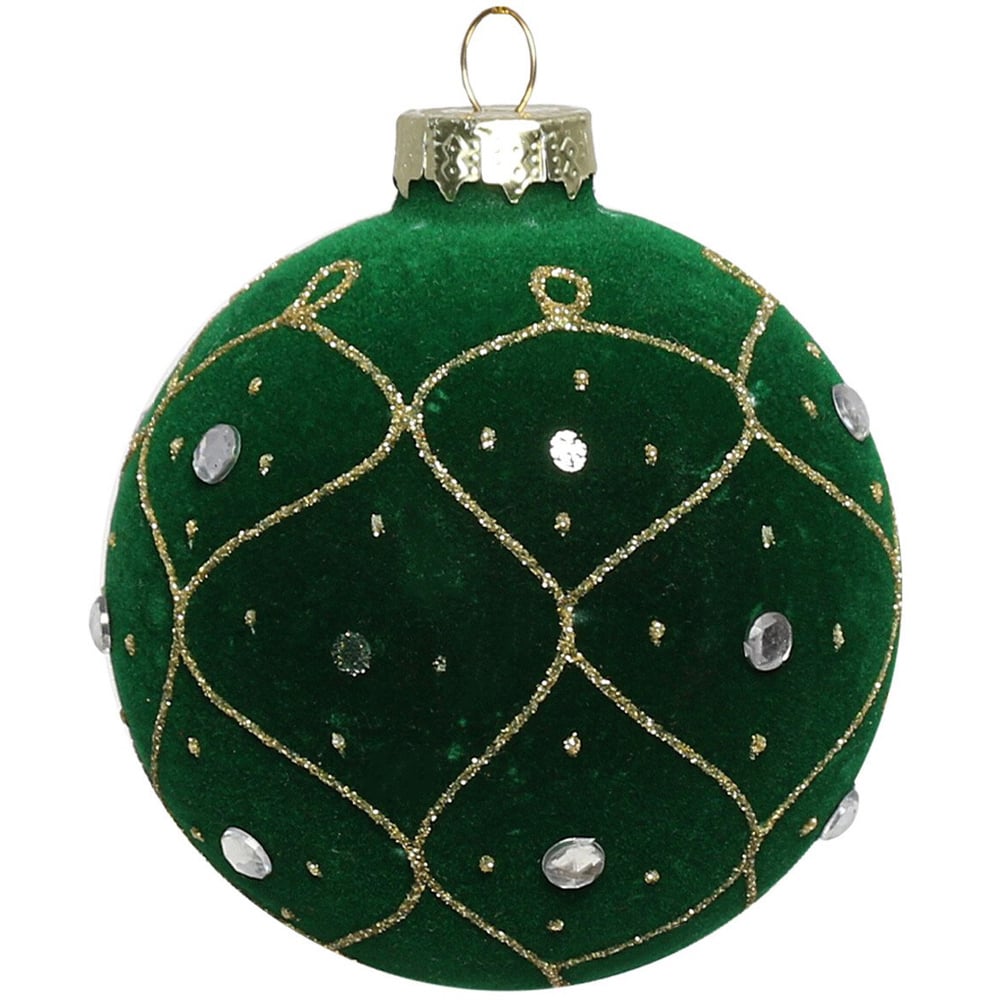 Velvet Pattern Bauble - Green Image