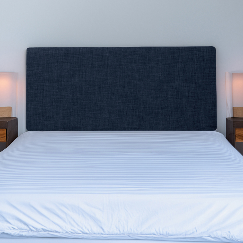 Bedmaster Valencia Single Midnight Linen Plain Headboard Image 1