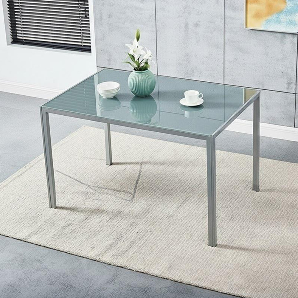 Kosy Koala 6 Seater Glass and Metal Dining Set Black Image 3