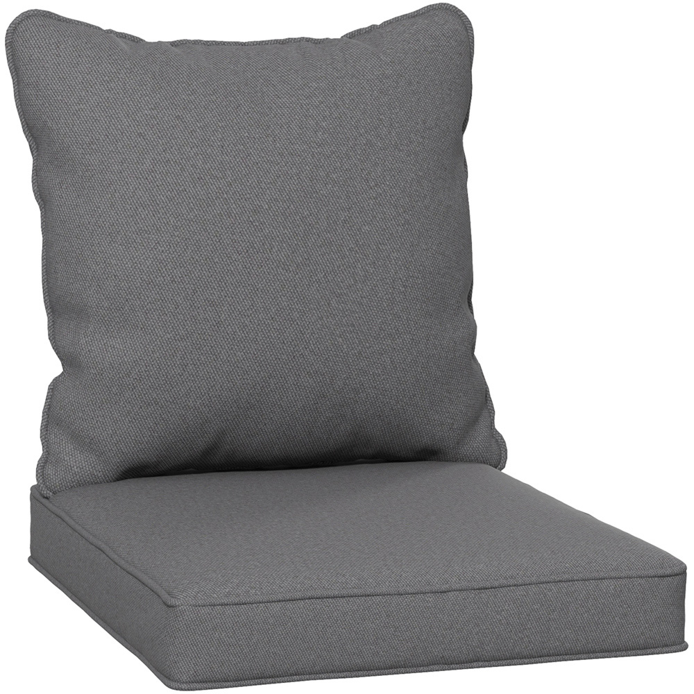 Outsunny Charcoal Grey Seat and Back Cushion Set Image 1