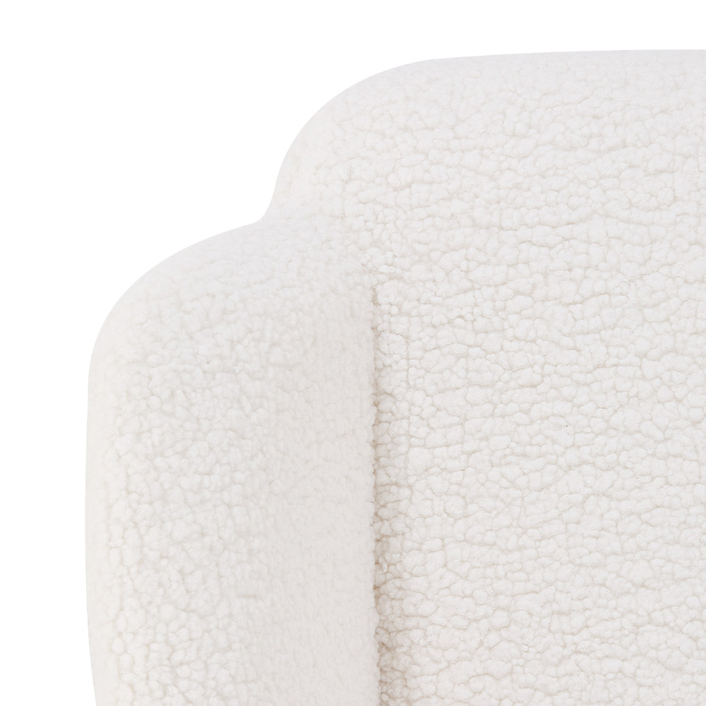 Living and Home White Sherpa Fleece Upholstered Leisure Chair Image 6