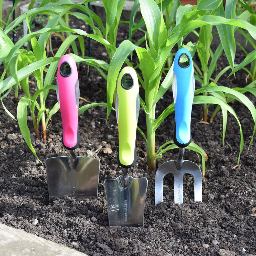 Spear & Jackson Colours 3 Piece Multicolour Grip Stainless Steel Garden Hand Tools Gift Set Image 3