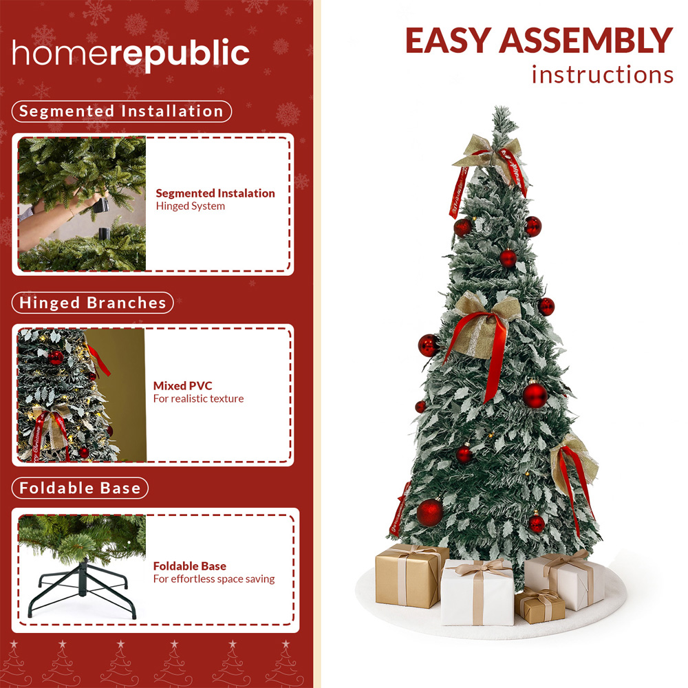 Noel Square Warm White LED Fully Decorated Xmas Tree 4.9ft Image 4