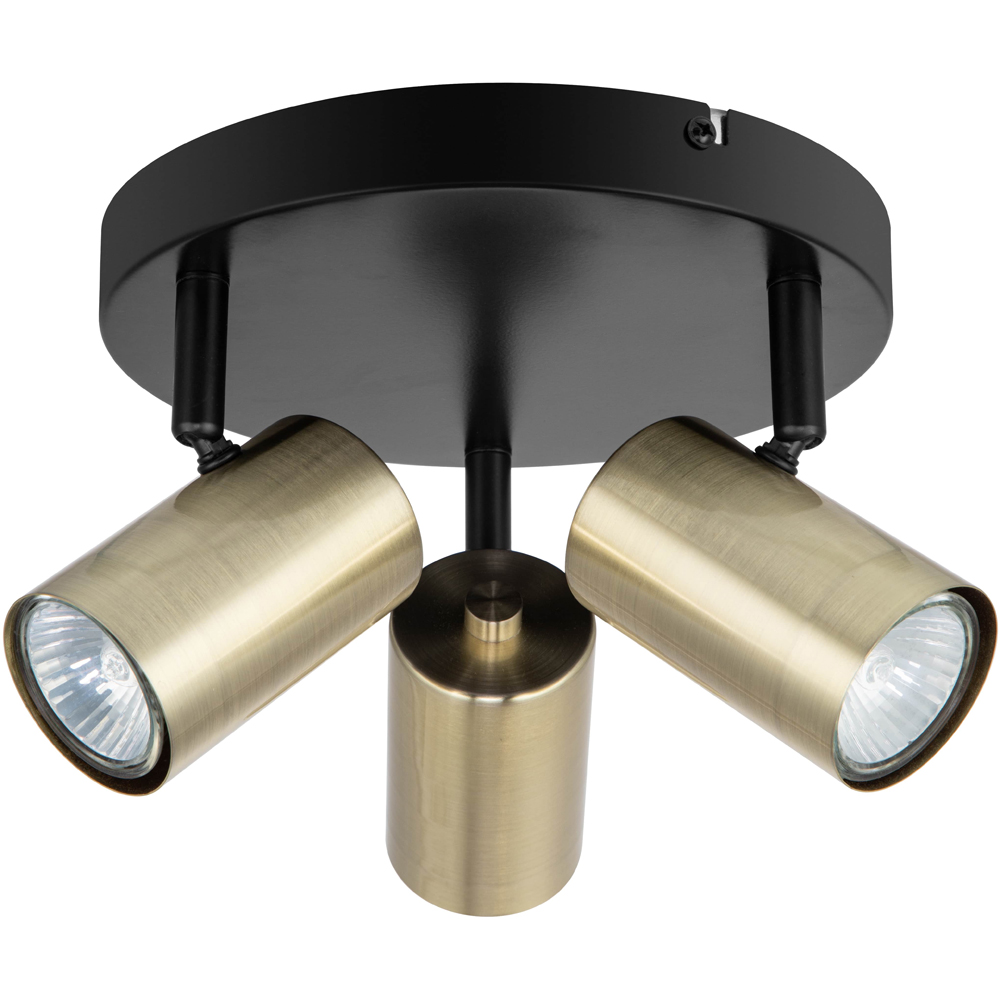 Cosylyte Grafton 3 Light Brushed Brass Spotlight Image 1