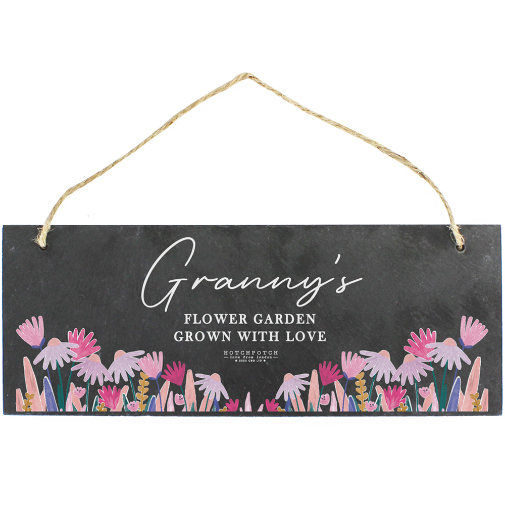 Personalised Memento Personalised Hotchpotch Wild Flower Hanging Slate Plaque Image 1