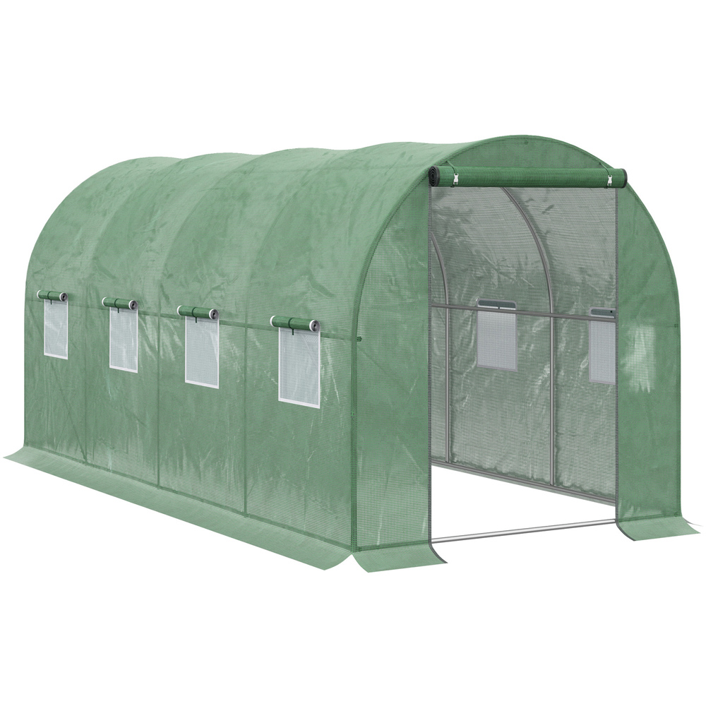 Outsunny Green Steel 12.6 x 6ft Walk In Greenhouse Image 1