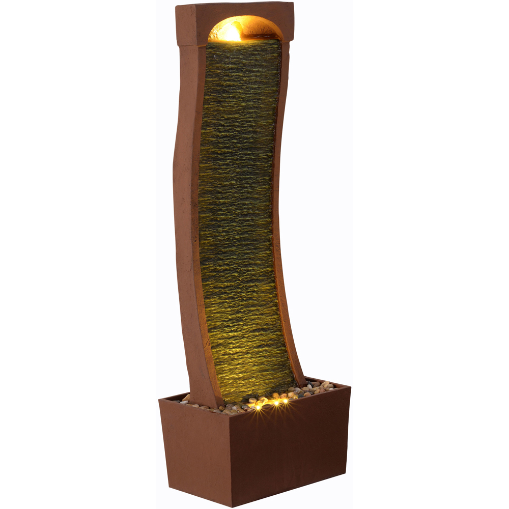 Teamson Home Red Rock Curved Textured Waterfall Outdoor Fountain 38.5 inch Image 1