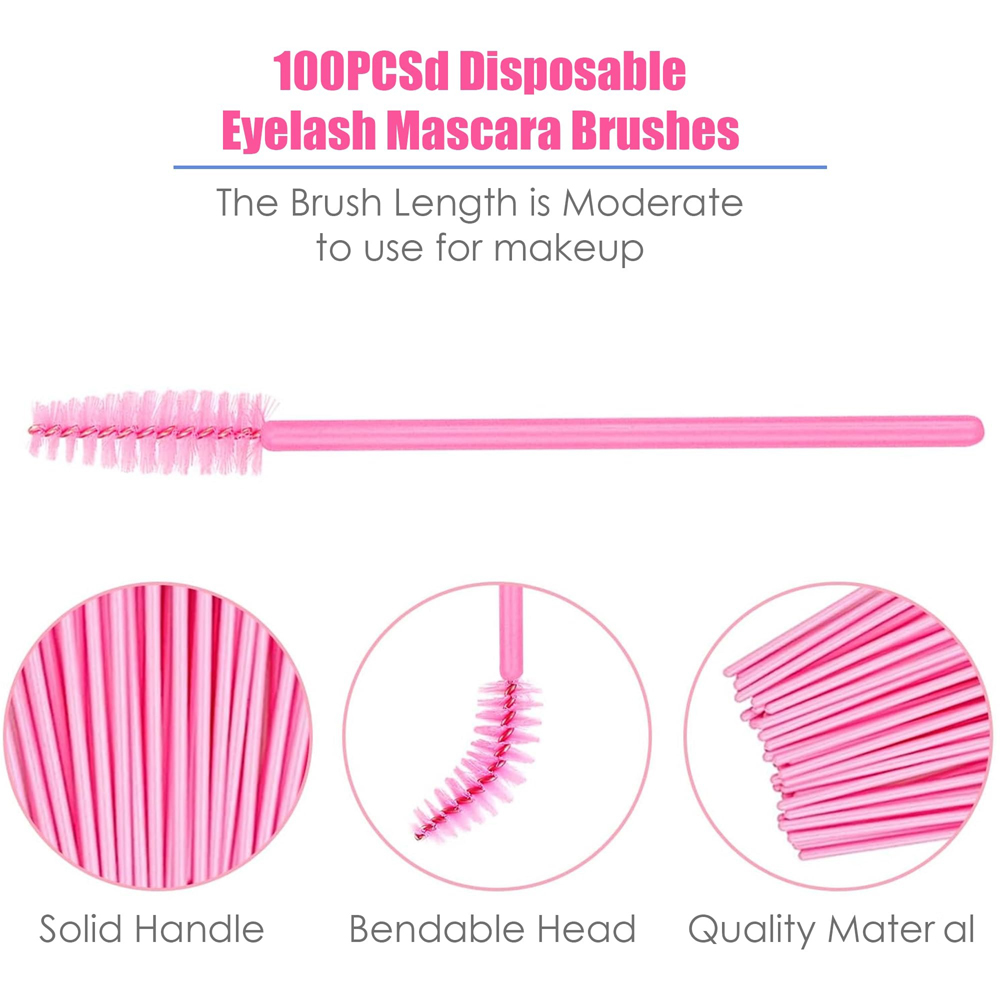 ATEK Hot Pink Disposable Mascara Wand 100 Pack Image 3