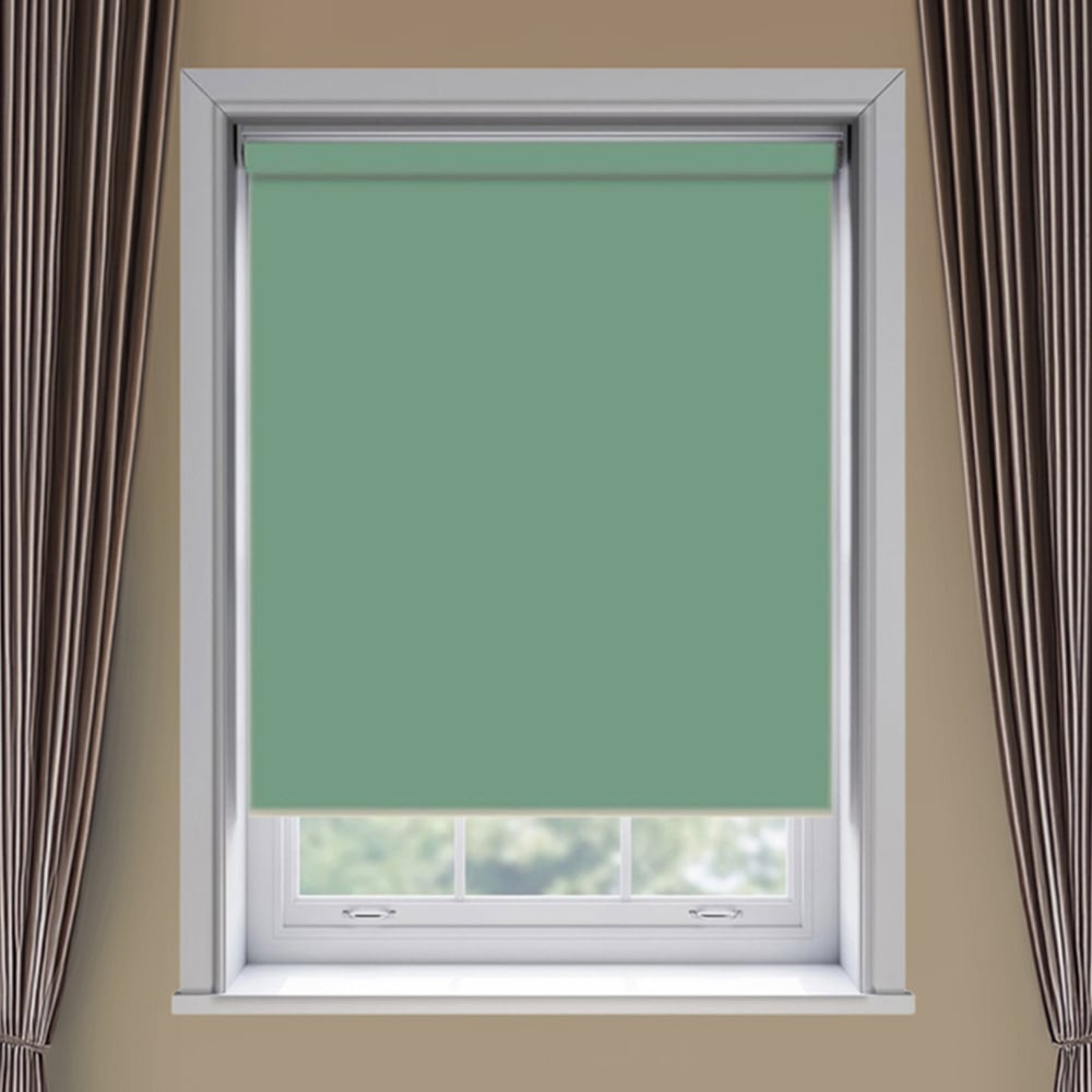 New Edge Blinds Thermal Blackout Roller Blind Basil 70cm Image 1